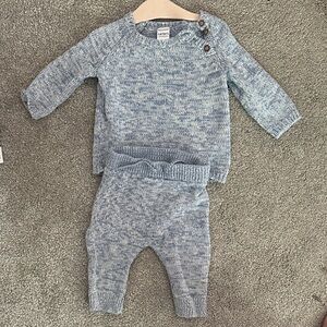 Carter's Light Blue Knit Sweater and Pants Set